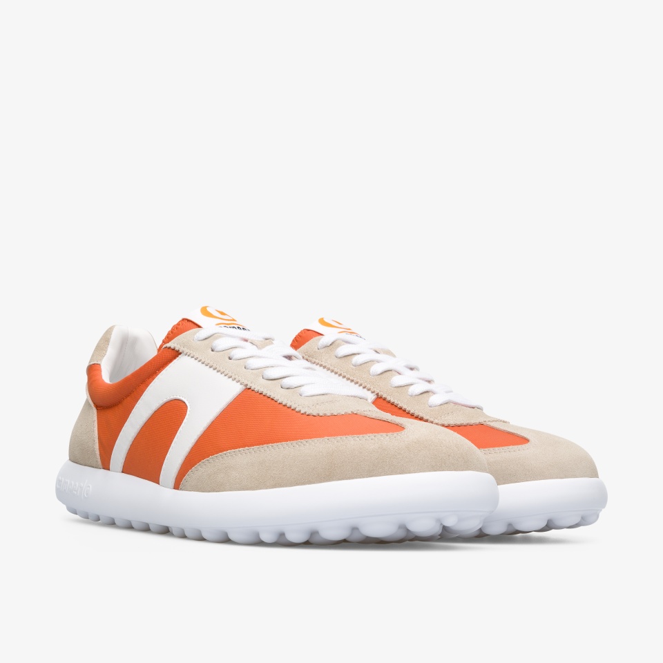 Camper Pelotas Xlite Beige/Dark Orange/White - Camper Mens Sneakers ||3697-WUDBG||